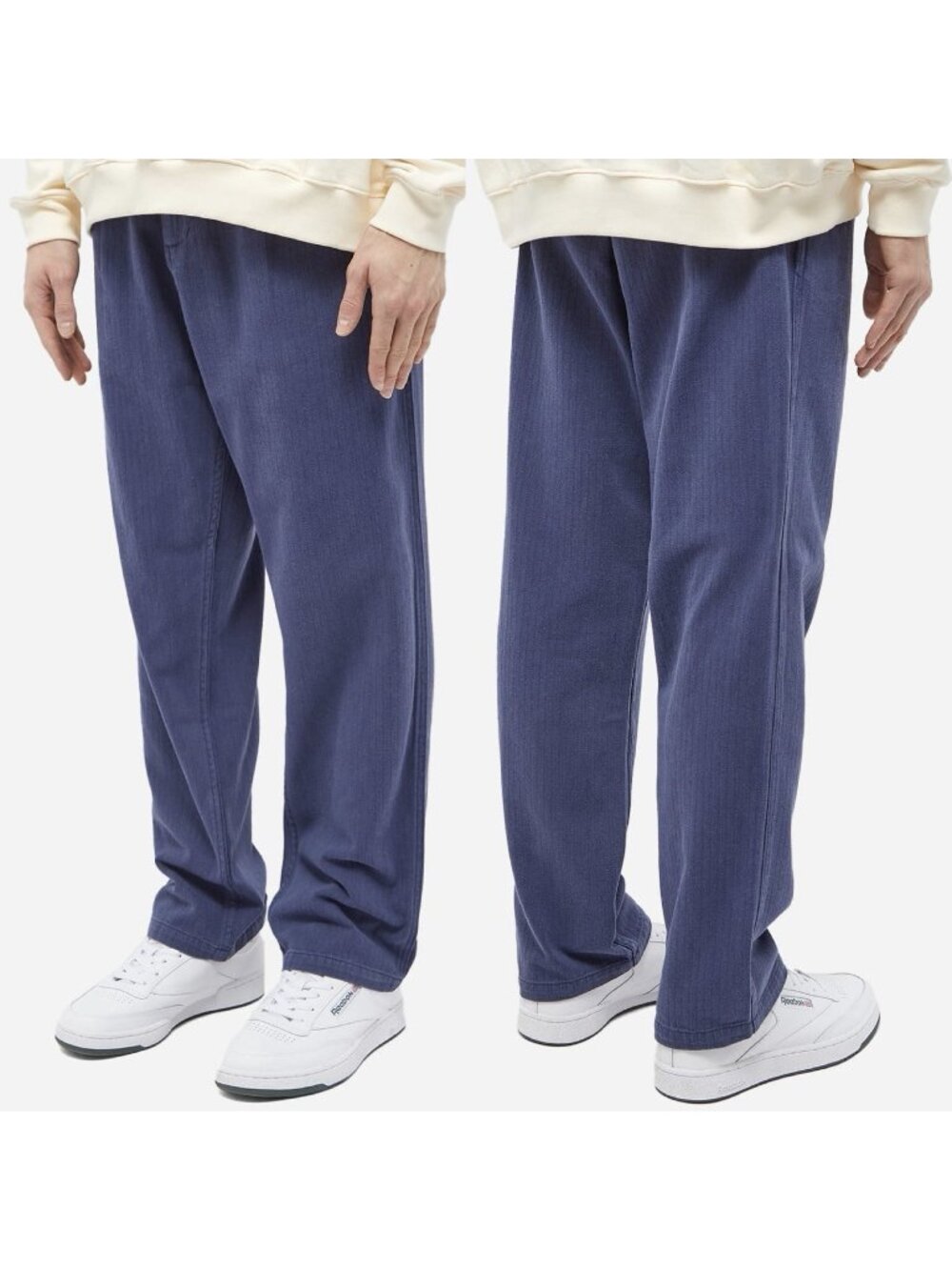 General Admission Navy Blue Pleated Casual Pant Herringbone Men’s Size 28 x 28